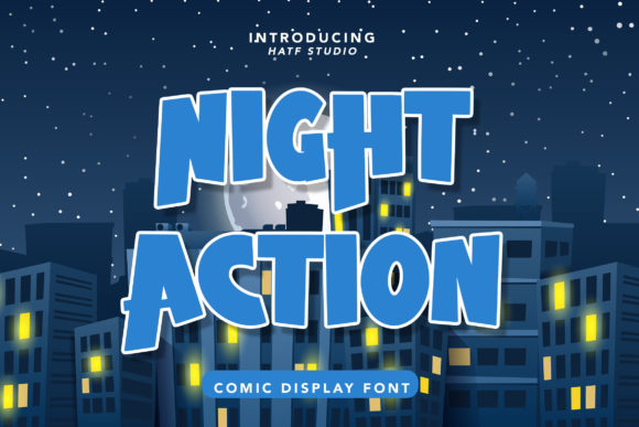 Discover Night Action: A Playful Display Font for Creative Projects